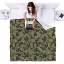 Camouflage Seamless Pattern Blankets 71725907