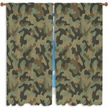 Camouflage Seamless Pattern Window Curtains 71725907