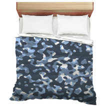 Camouflage Vector Seamless Blue Pattern Bedding 114520754