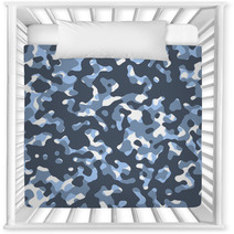 Camouflage Vector Seamless Blue Pattern Nursery Decor 114520754