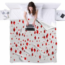 Canada Day Maple Leaves Background Falling Red Leaves For Canada Day 1st July Blankets 159306325