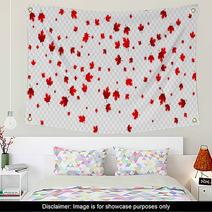 Canada Day Maple Leaves Background Falling Red Leaves For Canada Day 1st July Wall Art 159306325