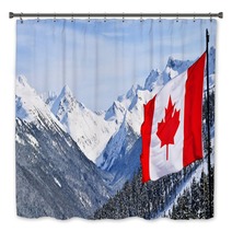 Canada Flag And Beautiful Canadian Landscapes Bath Decor 93600361