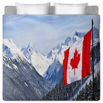 Canada Flag And Beautiful Canadian Landscapes Bedding 93600361