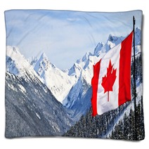 Canada Flag And Beautiful Canadian Landscapes Blankets 93600361
