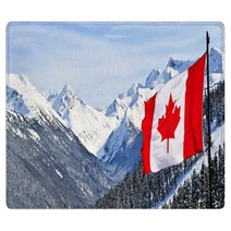 Canada Flag And Beautiful Canadian Landscapes Rugs 93600361