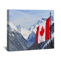Canada Flag And Beautiful Canadian Landscapes Wall Art 93600361