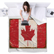 Canada Flag Enamel Sign Blankets 57818649