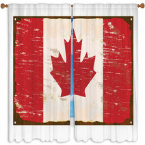 Canada Flag Enamel Sign Window Curtains 57818649