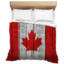 Canada Flag Grunge Background Bedding 64956555
