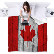 Canada Flag Grunge Background Blankets 64956555
