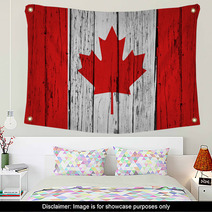 Canada Flag Grunge Background Wall Art 64956555