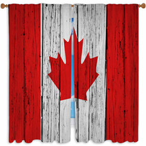 Canada Flag Grunge Background Window Curtains 64956555
