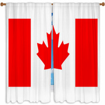 Canada Flag Isolated Vector Illustration Window Curtains 10184927