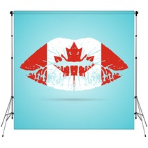 Canada Flag Lipstick On The Lips Isolated On A White Background Vector Illustration Kiss Mark In Official Colors And Proportions Independence Day Backdrops 171595842