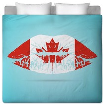 Canada Flag Lipstick On The Lips Isolated On A White Background Vector Illustration Kiss Mark In Official Colors And Proportions Independence Day Bedding 171595842