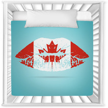Canada Flag Lipstick On The Lips Isolated On A White Background Vector Illustration Kiss Mark In Official Colors And Proportions Independence Day Nursery Decor 171595842