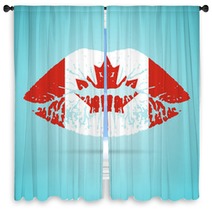 Canada Flag Lipstick On The Lips Isolated On A White Background Vector Illustration Kiss Mark In Official Colors And Proportions Independence Day Window Curtains 171595842