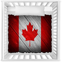 Canada Flag Painted On Wood Tag Nursery Decor 62357282