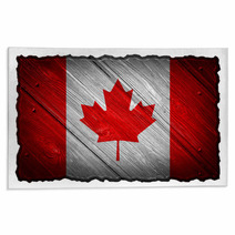 Canada Flag Painted On Wood Tag Rugs 62357282