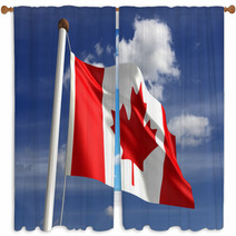 Canada Flag with Clipping Path Window Curtains 43374362