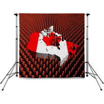 Canada Map Flag With Abstract People Illustration Backdrops 50551065