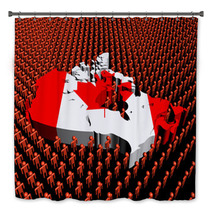 Canada Map Flag With Abstract People Illustration Bath Decor 50551065
