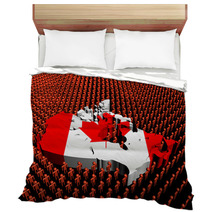 Canada Map Flag With Abstract People Illustration Bedding 50551065