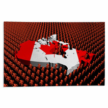 Canada Map Flag With Abstract People Illustration Rugs 50551065