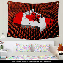 Canada Map Flag With Abstract People Illustration Wall Art 50551065