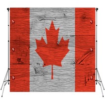 Canada National Flag Painted Old Oak Wood Fastened Backdrops 74941197