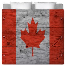 Canada National Flag Painted Old Oak Wood Fastened Bedding 74941197