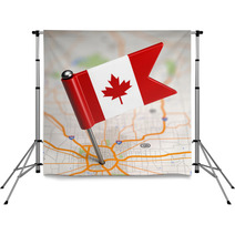 Canada Small Flag On A Map Background Backdrops 63946279