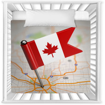 Canada Small Flag On A Map Background Nursery Decor 63946279