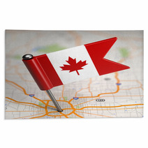 Canada Small Flag On A Map Background Rugs 63946279