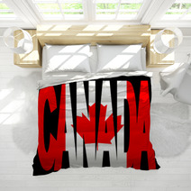 Canada Text With Flag Bedding 5732450