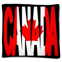 Canada Text With Flag Blankets 5732450