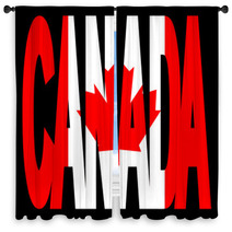 Canada Text With Flag Window Curtains 5732450