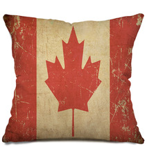 Canadian Aged Flat Flag Pillows 54531197