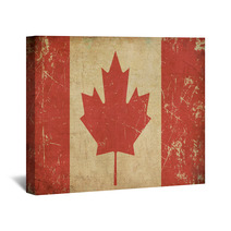 Canadian Aged Flat Flag Wall Art 54531197
