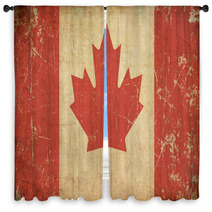 Canadian Aged Flat Flag Window Curtains 54531197