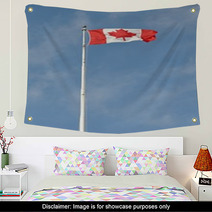 Canadian Flag Flying High Wall Art 61253832