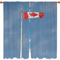 Canadian Flag Flying High Window Curtains 61253832