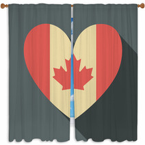 Canadian Flag Icon Window Curtains 66299753