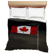 Canadian Flag Over Menacing Sky Bedding 62869691