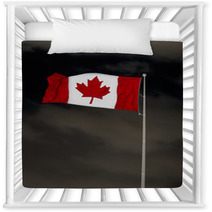 Canadian Flag Over Menacing Sky Nursery Decor 62869691