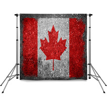 Canadian Flag Painted On Concrete Wall Backdrops 64520706
