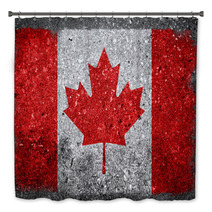 Canadian Flag Painted On Concrete Wall Bath Decor 64520706
