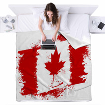 Canadian Grunge Flag Blankets 61459889