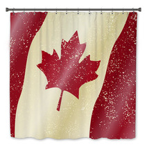 Canadian Grunge Flag Grunge Effect Can Be Cleaned Easily Bath Decor 51599883